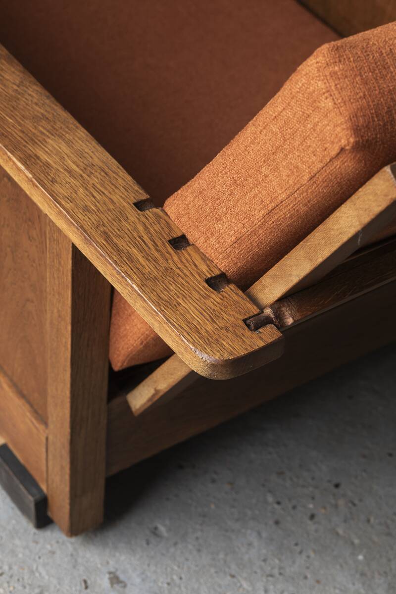 Reclining easy chair, Amsterdamse school, Dutch design, 1930s