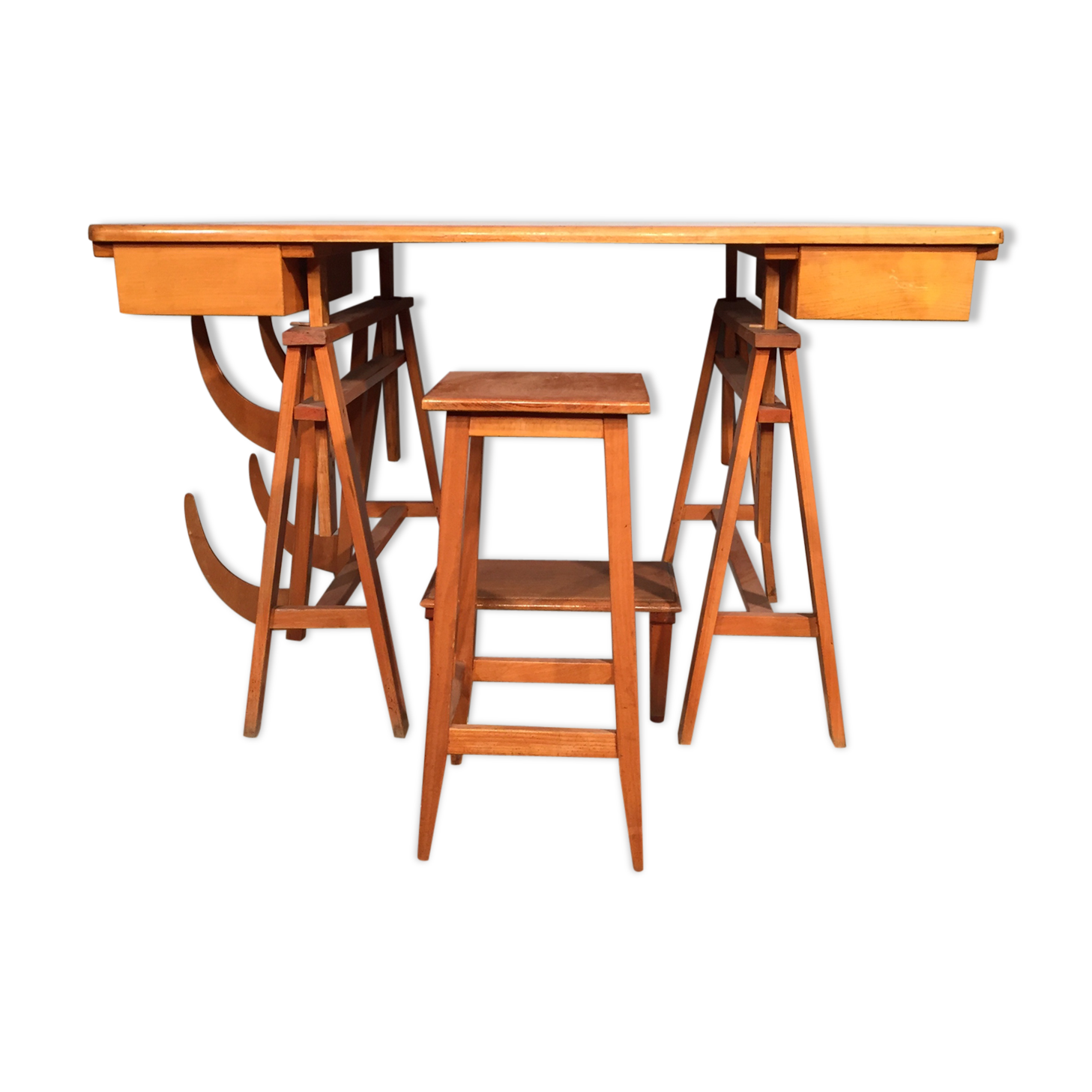Table à dessin en bois avec rangement  a 50’s 60’s