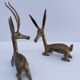 four vintage brass gazelle antelope sculptures