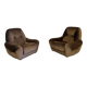 Lot of 2 cosy fabric armchairs, French design, vintage 1970s.