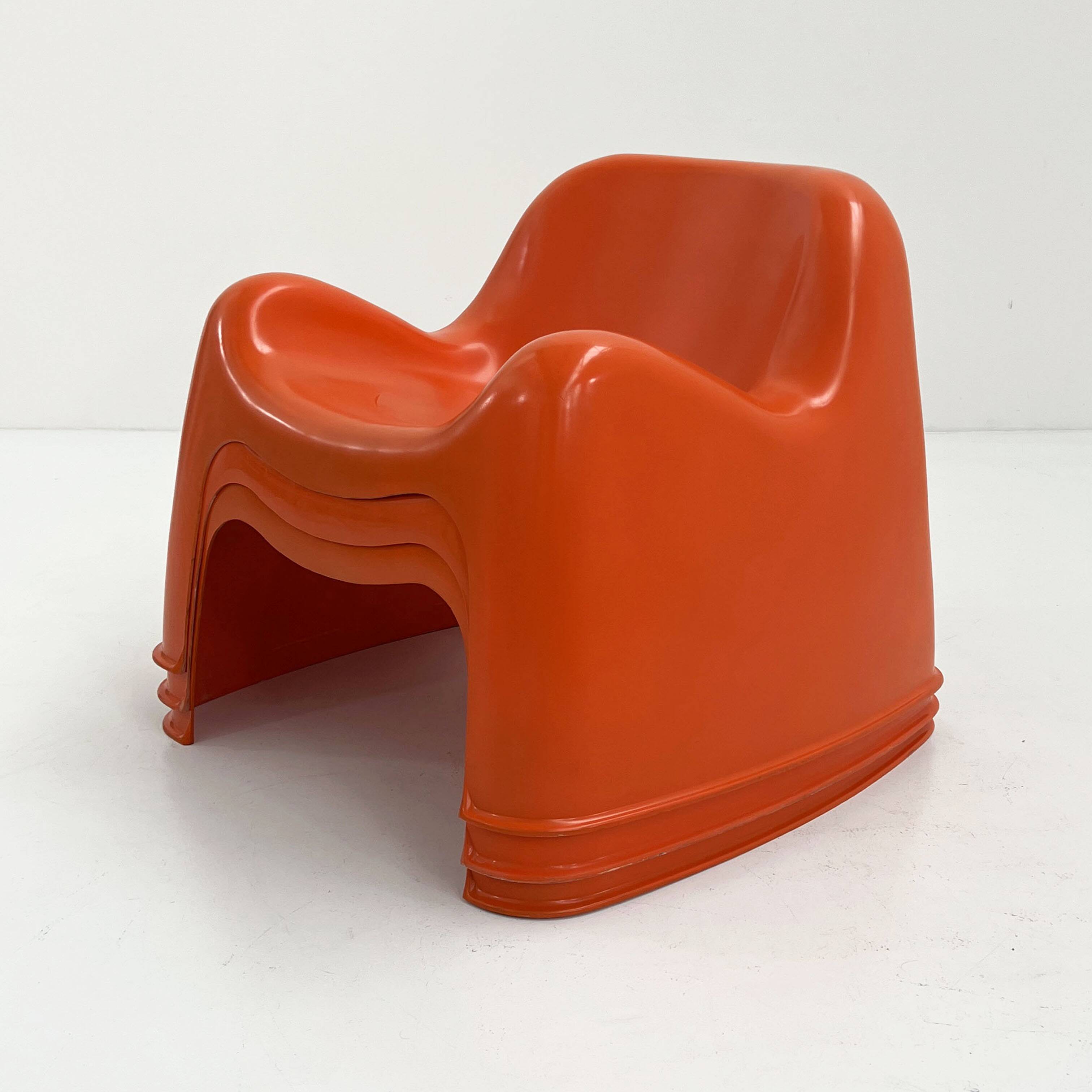 Fauteuil Toga orange par Sergio Mazza pour Artemide, 1960