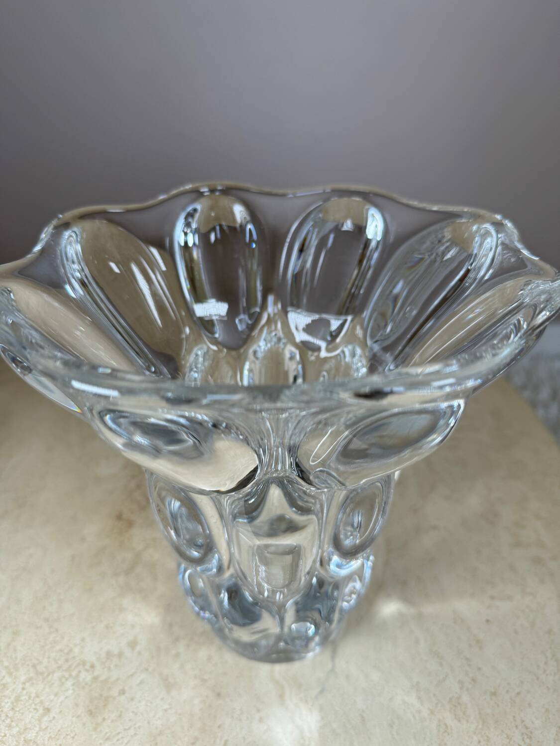 70s crystal vase
