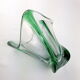 Vase en verre épais vert Murano vintage