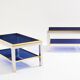 Pair of Flaminia chrome brass side tables by Willy Rizzo 1970