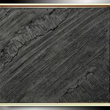 Tableau peinture abstraite monochrome minimaliste noir encadré