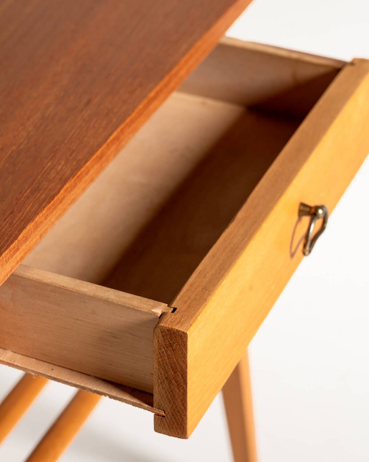 Scandinavian Birch Bedside Table, 1950s