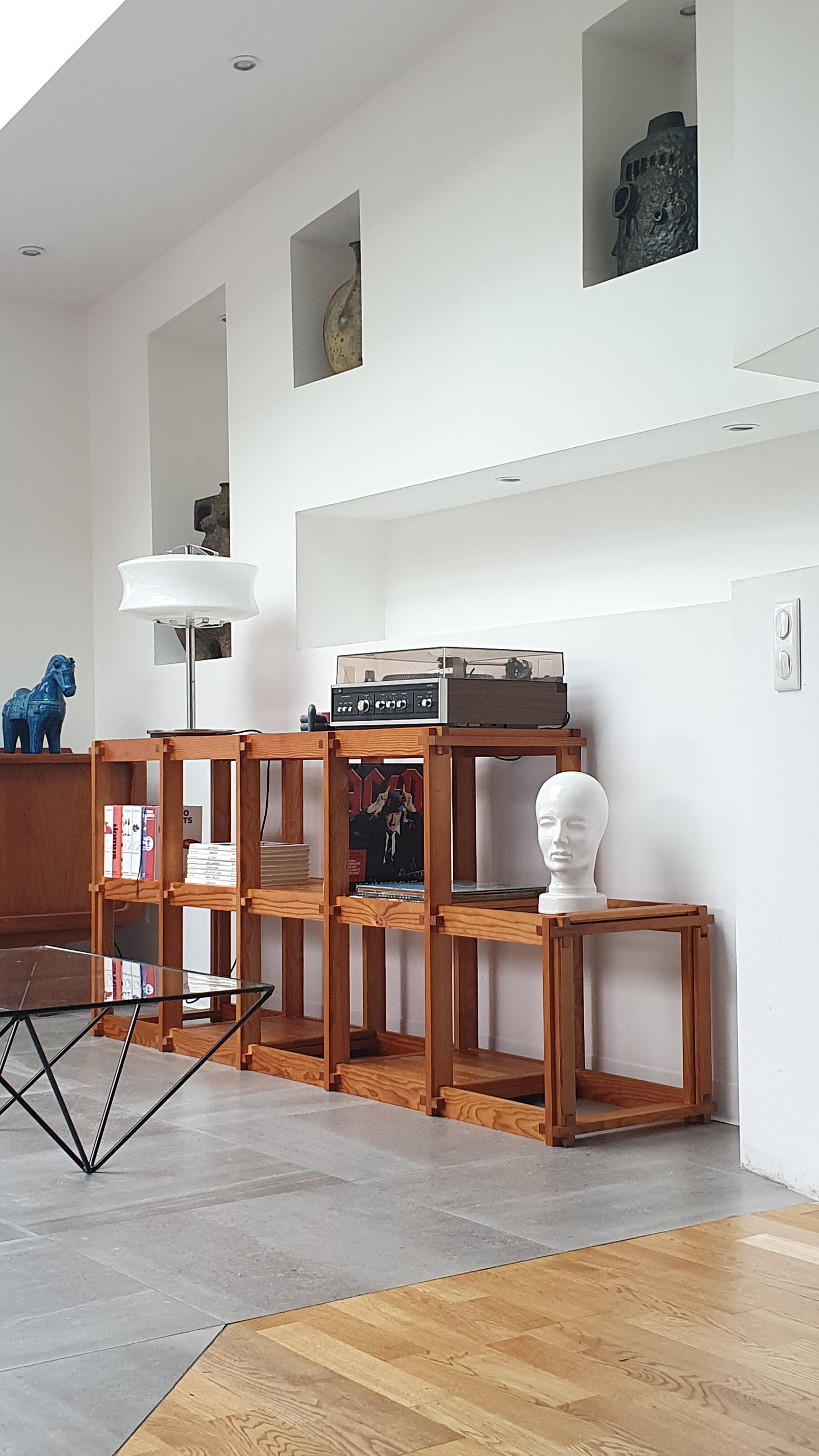 Modular shelf in solid pine 80s