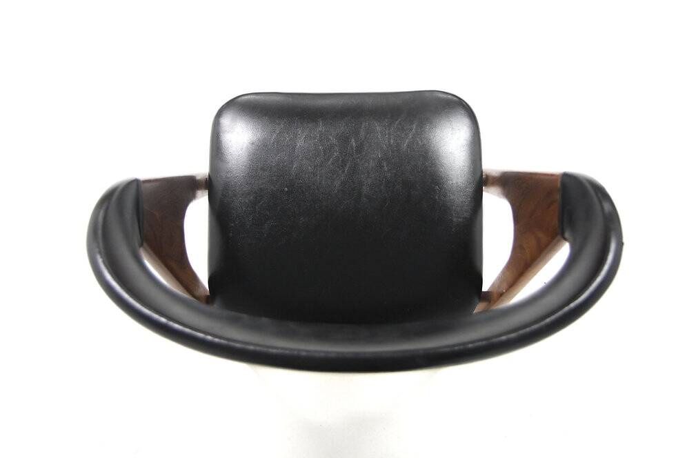 Scandinavian teak chair with imitation leather upholstery, Denmark, 1960