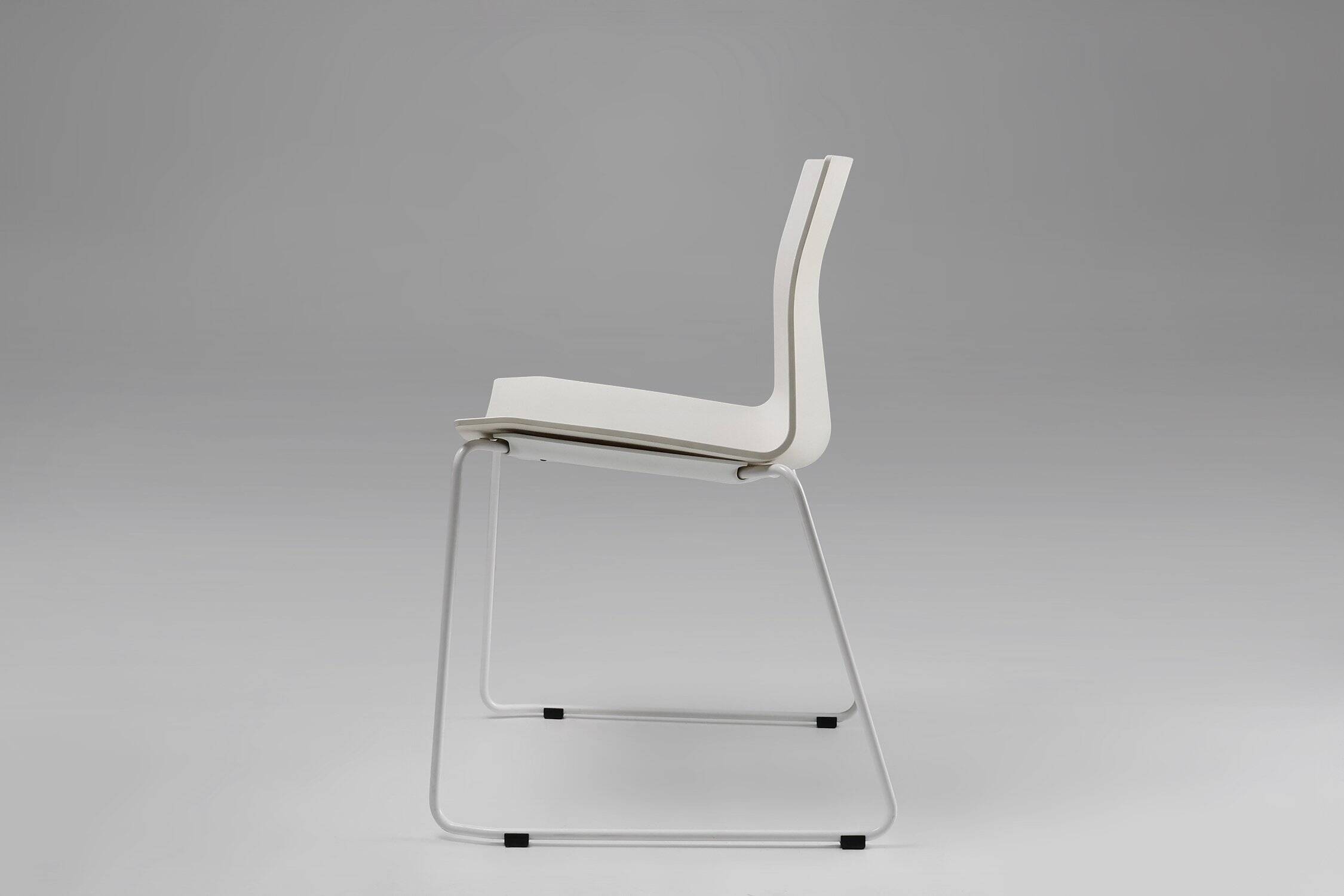 Mid-Century White Chair with Metal Frame and Plastic Seat, Belgium