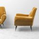 Pair of vintage velvet armchairs in Gigi Radice style – Italian design 1950s