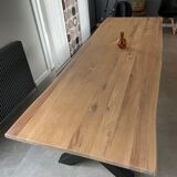 Table en chêne massif 3m x 1m bords droits