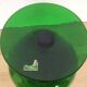 Green Empoli glass vase, cut on foot