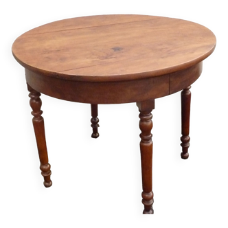 Table ronde ancienne style L. Philippe en bois massif / Milieu 19 ème s.
