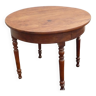 Table ronde ancienne style L. Philippe en bois massif / Milieu 19 ème s.