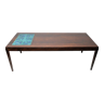 Scandinavian coffee table 1960, rosewood and ceramic tiles