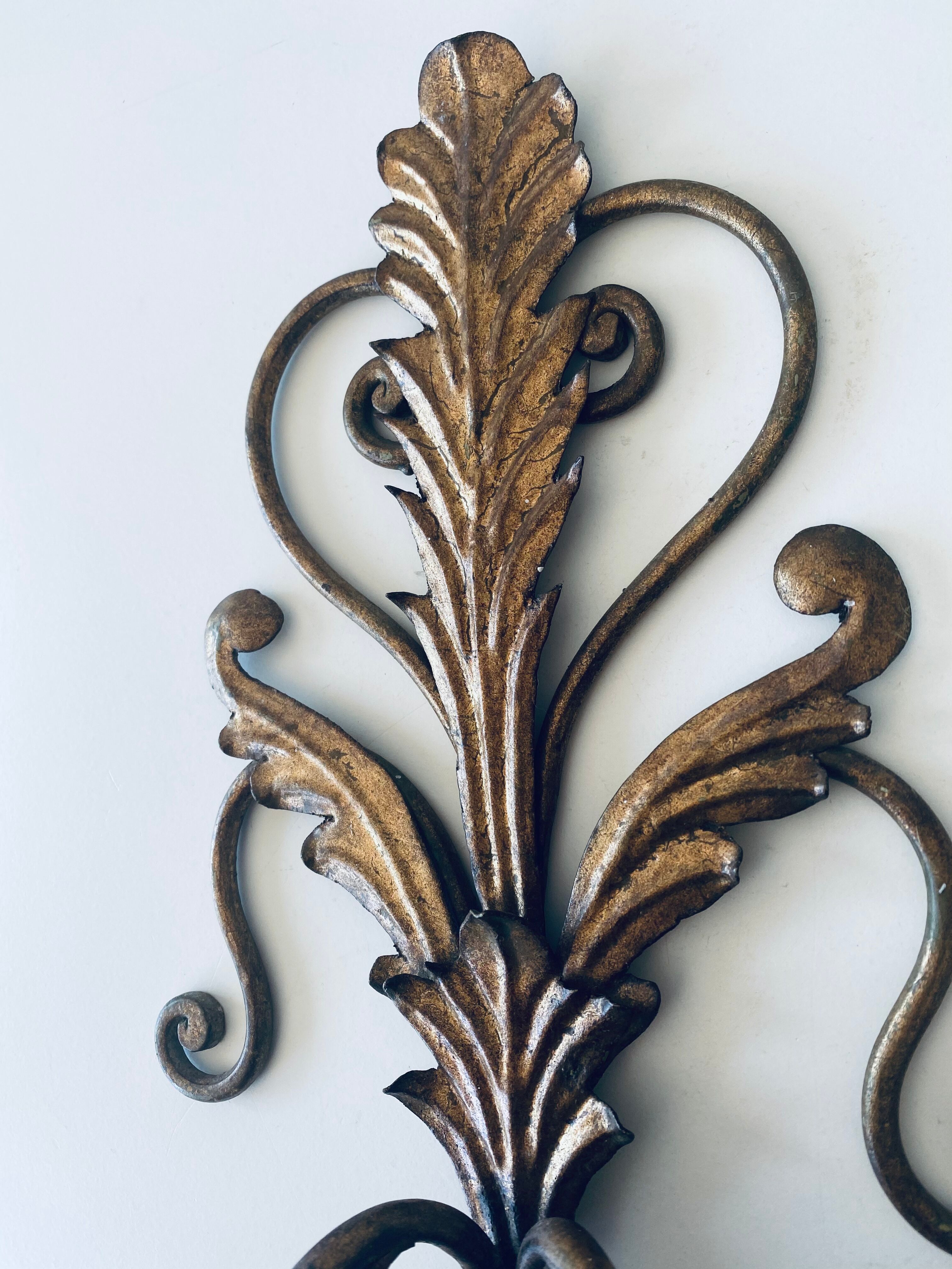 Golden antique wall chandelier