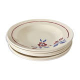 Lot of 6 plates hollow porcelain opaque flowers