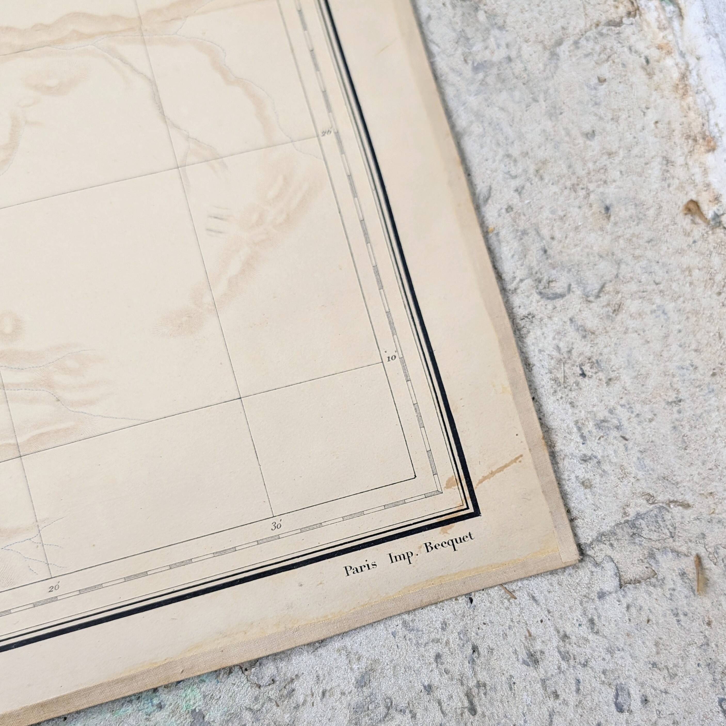 Canvas map of Palestine by Victor Guérin, 1881