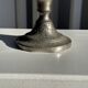 Small antique candle holder engraved in silver-plated metal, in its original condition.