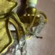 2 vintage bronze wall lights with pendants