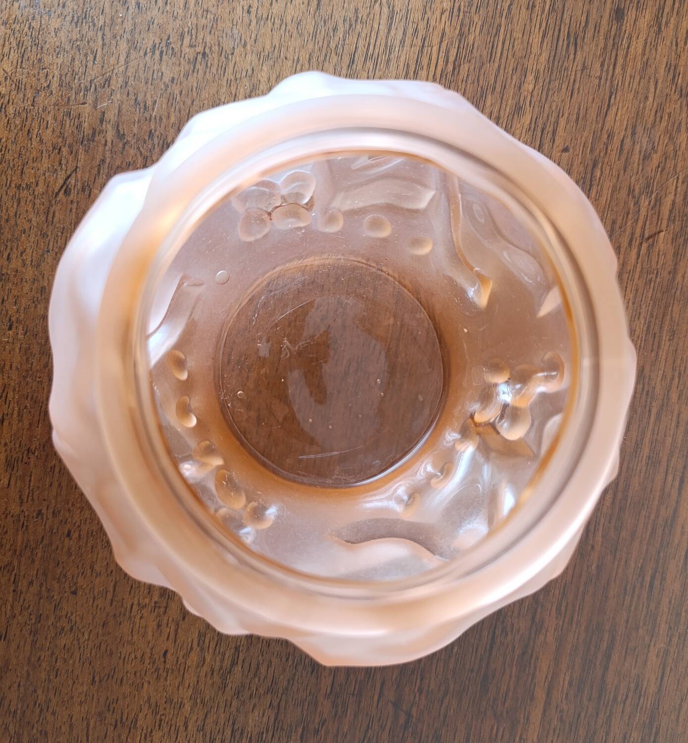 Art Deco pink glass paste ball vase