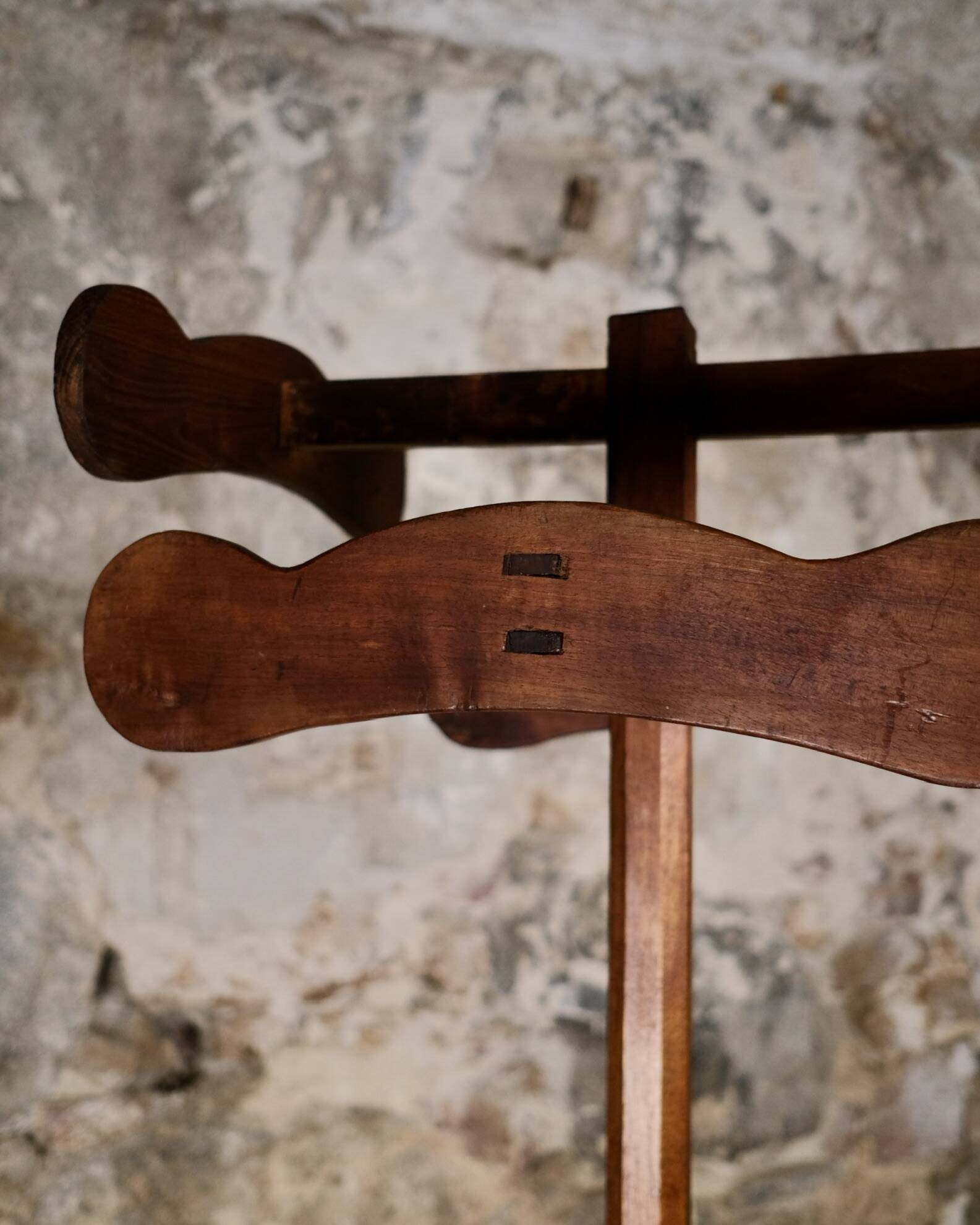 Oak coat rack, France, early 20th century