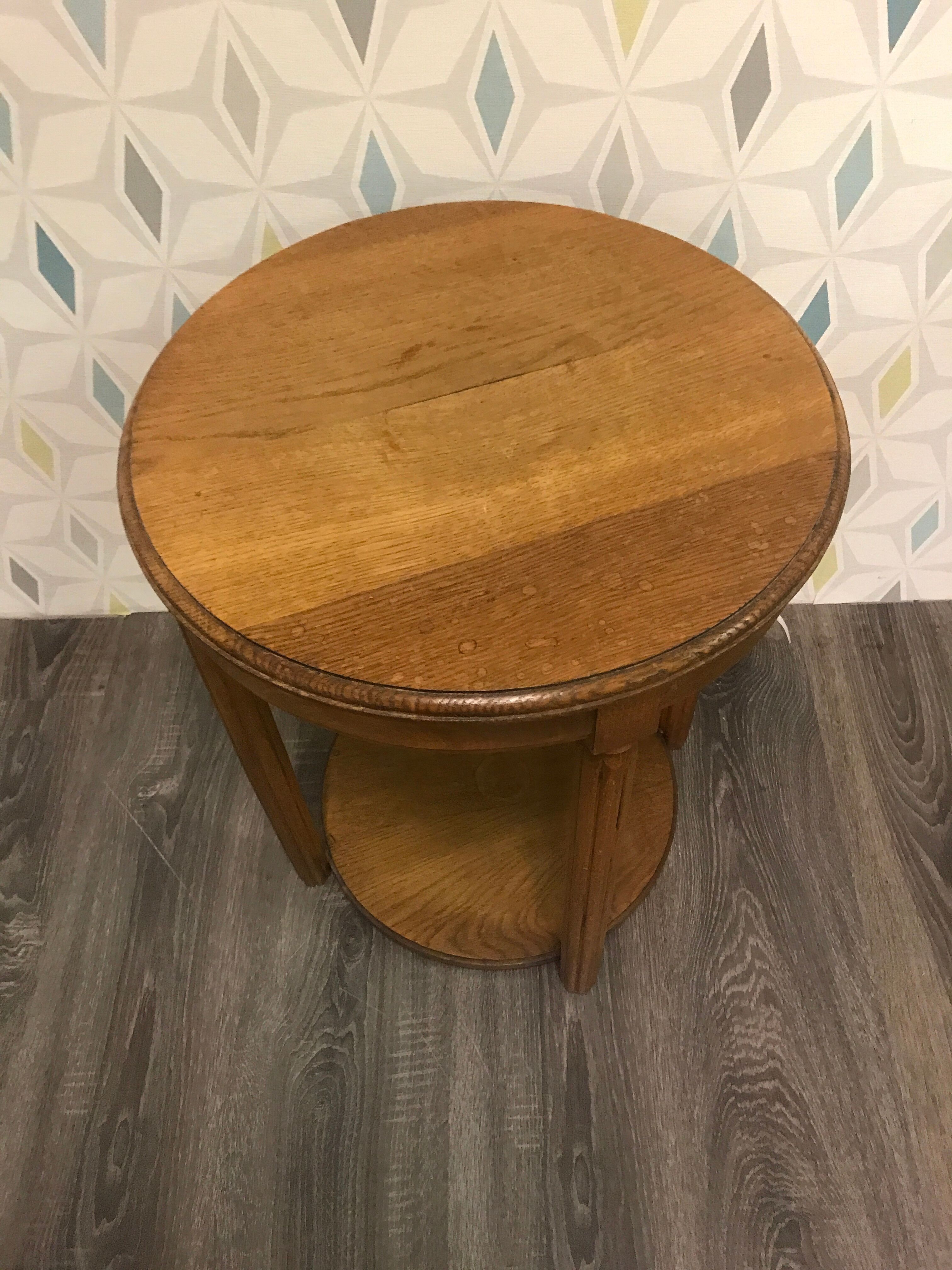Small pedestal piece of light wooden sofa