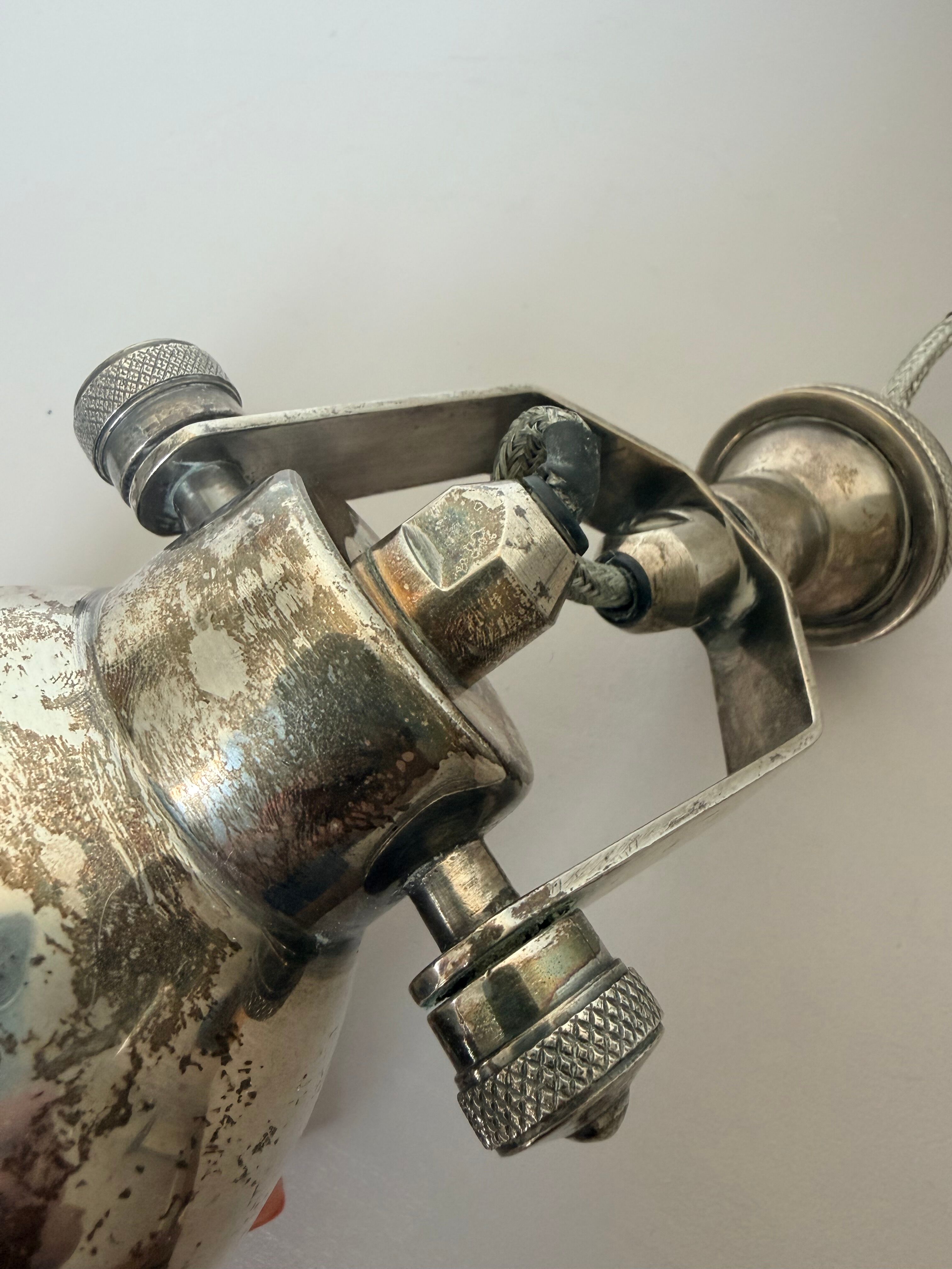 Vintage silver metal wall light 250901