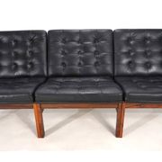 France & Son Set of 3 Modular Leather Armchairs by O. Gjerløv-Knudsen/T. Li
