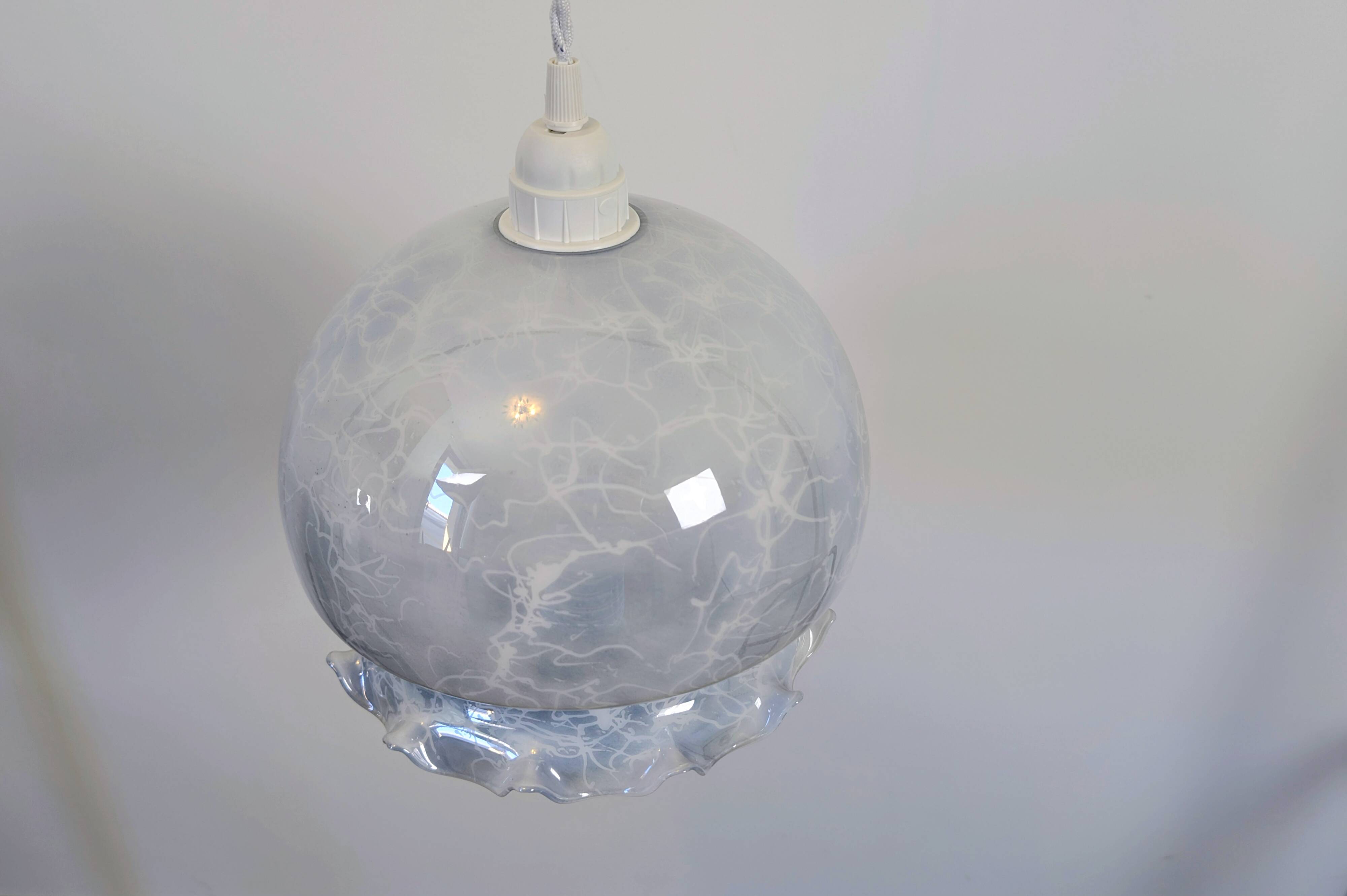 Pearlescent glass pendant light – Retro-contemporary style, unique light fixture