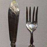 Antique 800/1000 silver carving set cutlery