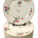 Set of 12 flat plates flowered porcelain