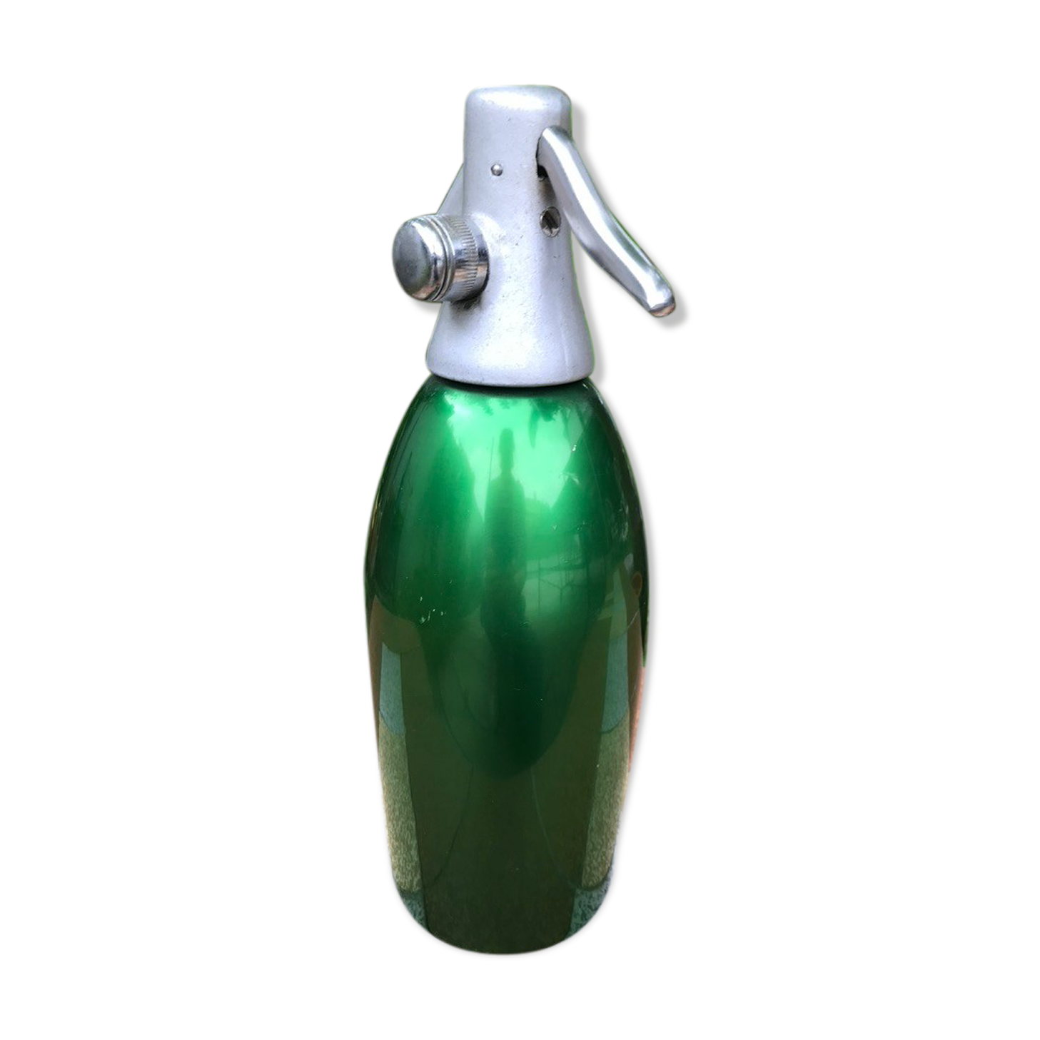Siphon green aluminium, vintage 1960