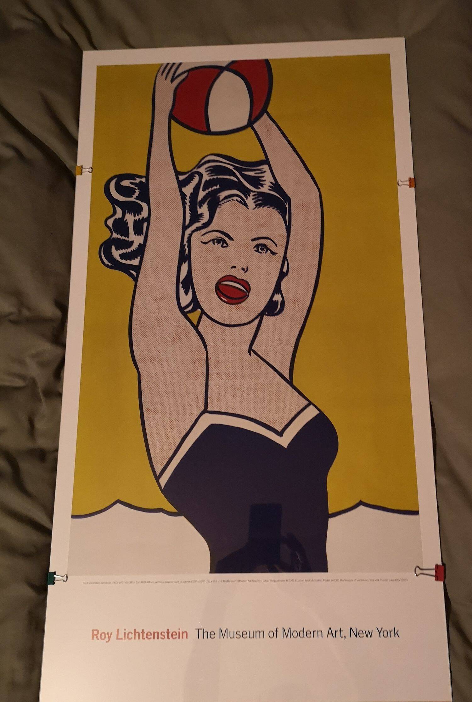 Large Roy Lichtenstein Exhibition Poster - Girl with Ball - Museum of Modern Art (MoMA) New Yo