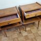 Paire de chevets en bois vintage années 50-60
