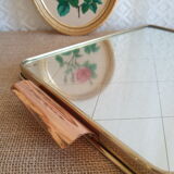 Plateau en laiton avec miroir vintage