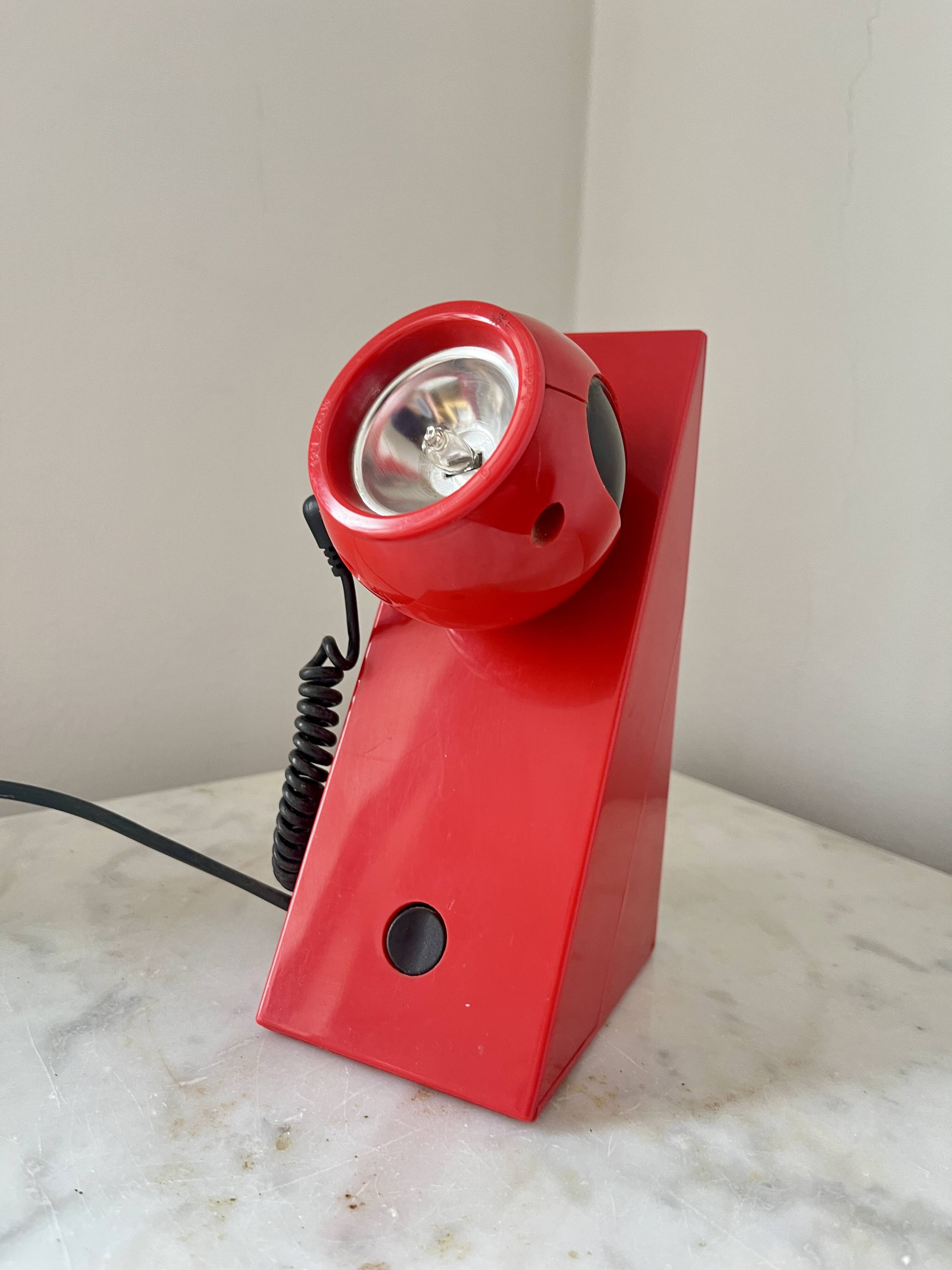 Vintage Space Age Red Magnetic Table Lamp by Brilliant Leuchten AG, Germany