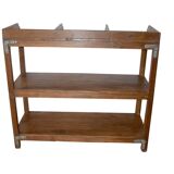 Three-level teak shelf