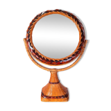Miroir psyché en rotin 70s