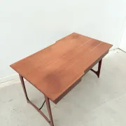 Scandinavian style desk in teak and brass, 1950.