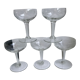 Set of 5 champagne glasses in crystal engraved 50s