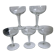 Set of 5 champagne glasses in crystal engraved 50s