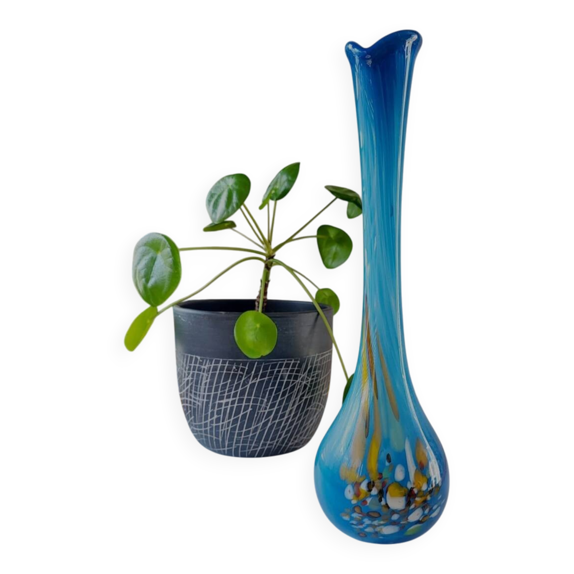 Meerkleurige soliflore vaas, vermoedelijk Frankrijk