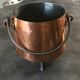 Cauldron with tinned copper pot handle and support 3 feet - 25.5 cm