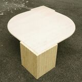 Coffee table drop travertine design 1970 vintage