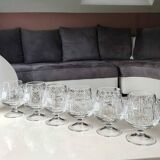 Lot 6 x verres à cognac en cristal de bohème taillé