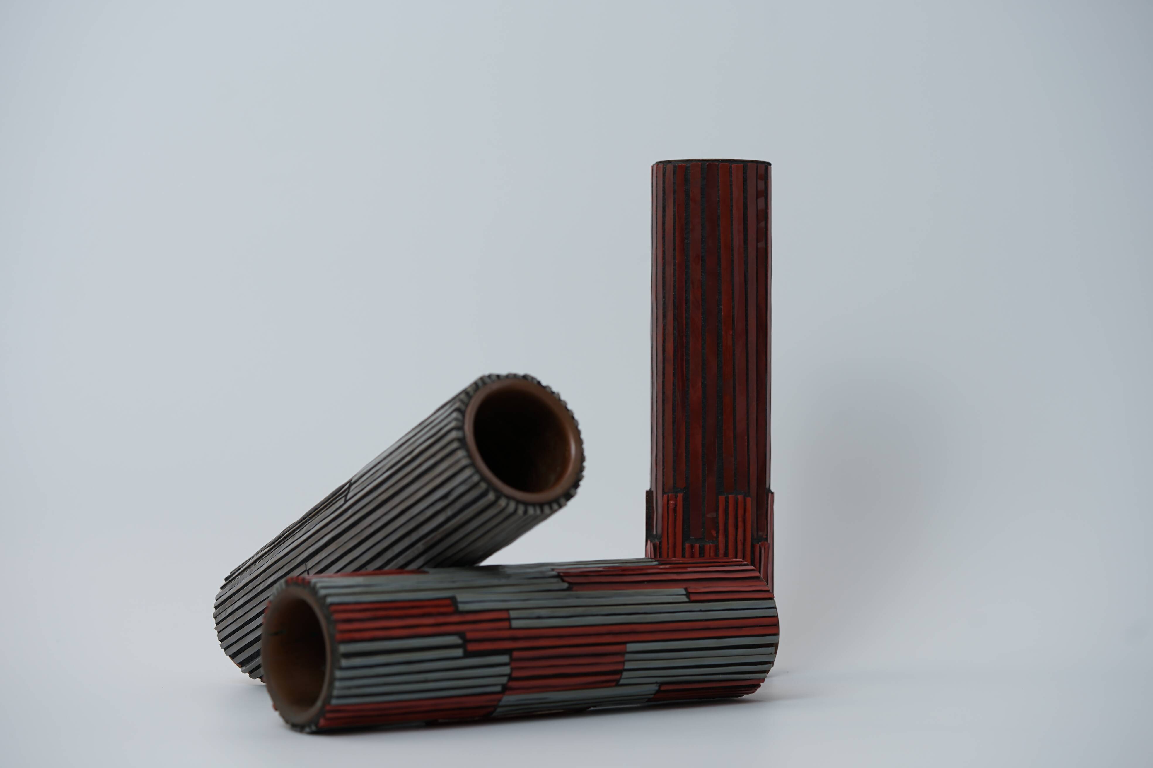 Vintage Pottery Mosaic Vases by W. Zimmermann for Ritter