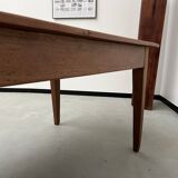 Teak farmhouse table with spindle legs