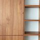 HÜLSTA MEGA-DESIGN Library 379cm - 5 columns Walnut & White Lacquer + contactless neon lighting