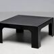 Table basse carrée en fibre de verre noire italienne des années 1970